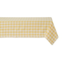 DII Yellow/White Checkers Tablecloth, 60X84", 100% Cotton