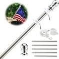 thumbnail image 1 of DIIG 6FT Flag Pole Kit,Stainless Steel American US Flagpole for Outdoor Garden Yard House Silver(Without Bracket), 1 of 8