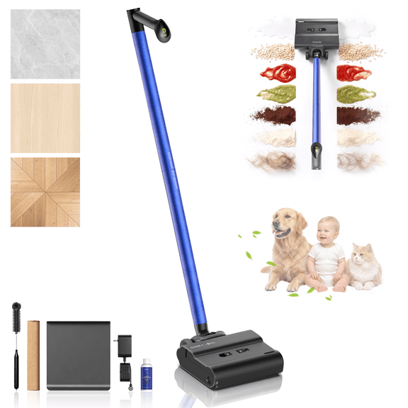DIISEA D7 Quiet Cordless Wet Dry Vacuum Mop, Water-Powered, IPX6 Washable, 60-Minute Runtime
