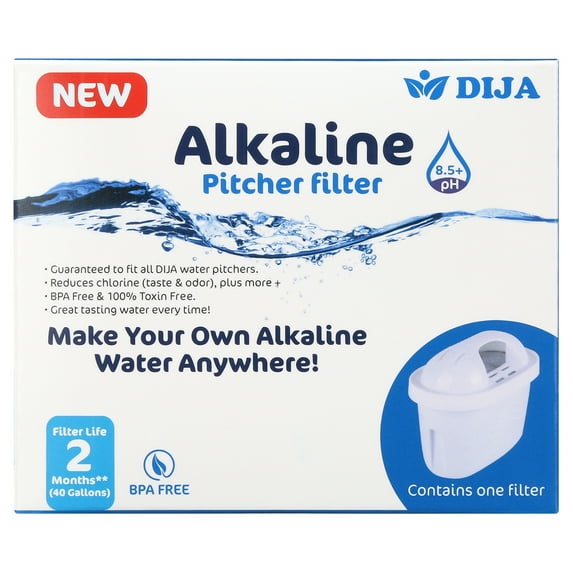 DIJA Alkaline Pitcher Filter Replacement 1ct, White