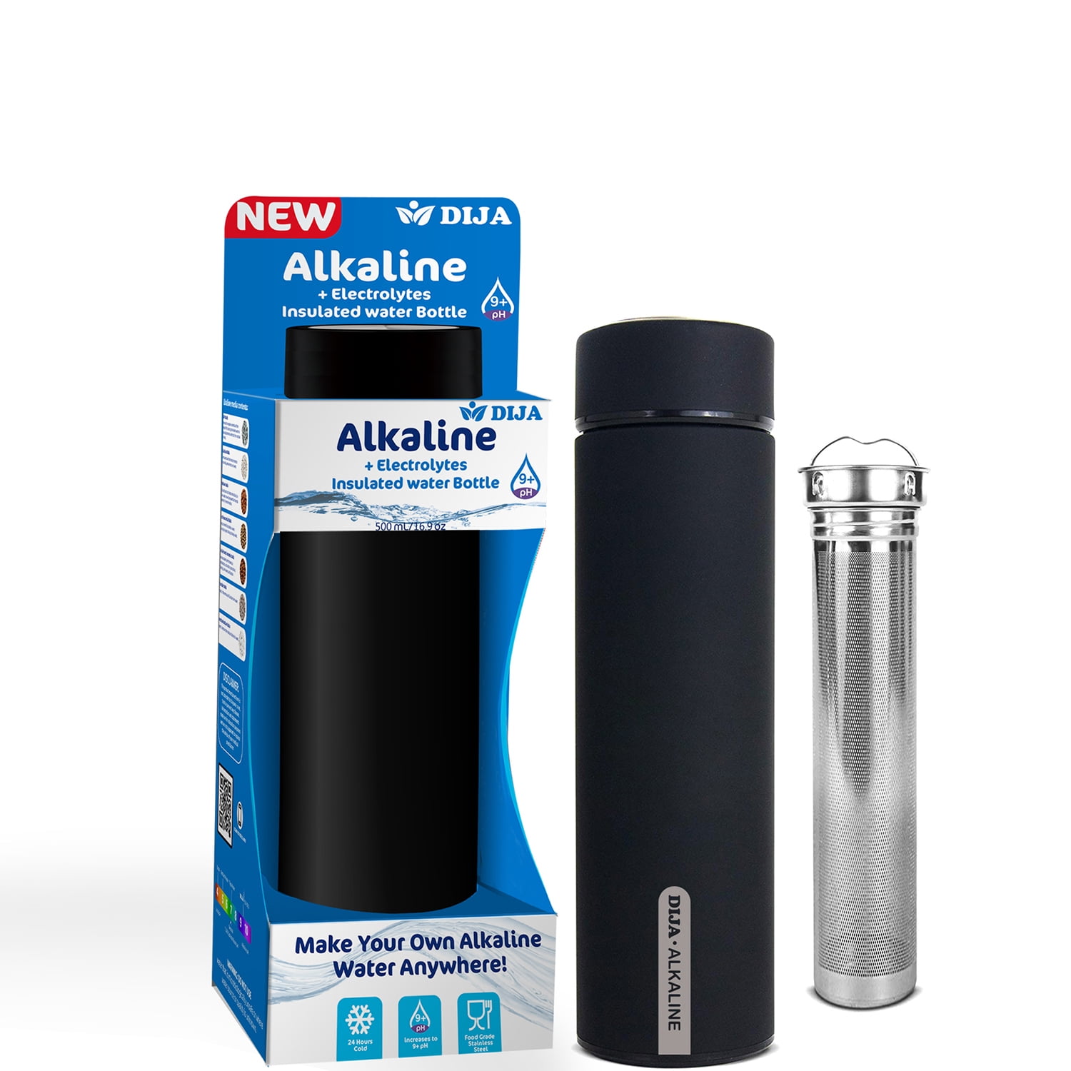 DIJA Alkaline Stainless Steel Thermos Water Bottle