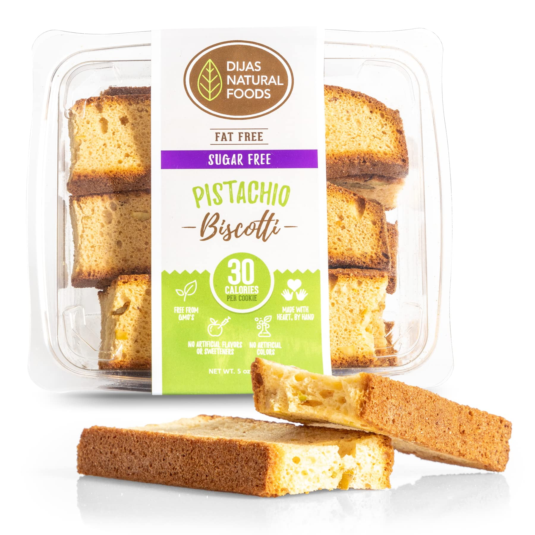 DIJAS Natural Foods, Crunchy DHF10 SugarFree Biscotti Cookie, All