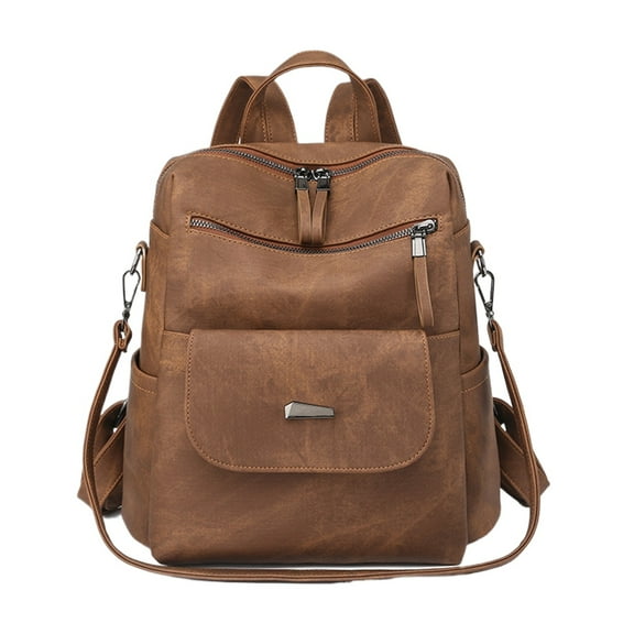 DIKIRAUO PU Leather Backpack Purse for Women Casual Handbag Ladies Shoulder Bags,1,1,1,5,5,brown,Adult,School Backpacks,Over-the-Shoulder