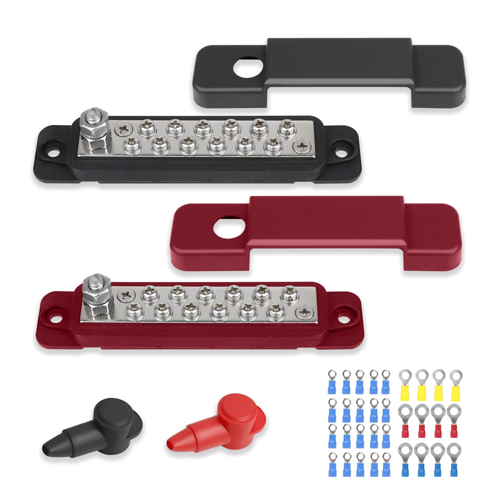 DIKJAK 180A 1248V Bus Bar, 12 Terminal Power Distribution Block with