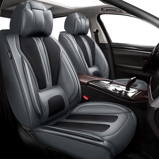 DIKSOAKR Car Seat Cover for Toyota Prius 2001-2015 Faux Premium Leather Seat Cover 2 Rows 5 Seats Car Seat Protector Beige,Full Set(2 Row 5 Seats)
