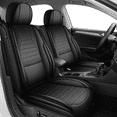 thumbnail image 1 of DIKSOAKR Car Seat Covers Front Seats Fit for Jeep Compass 2012-2024 2025 Waterproof Leather Seat Covers Cushion Comfort Car Seat Protector Compatible Airbag(Black,2 Seats), 1 of 10