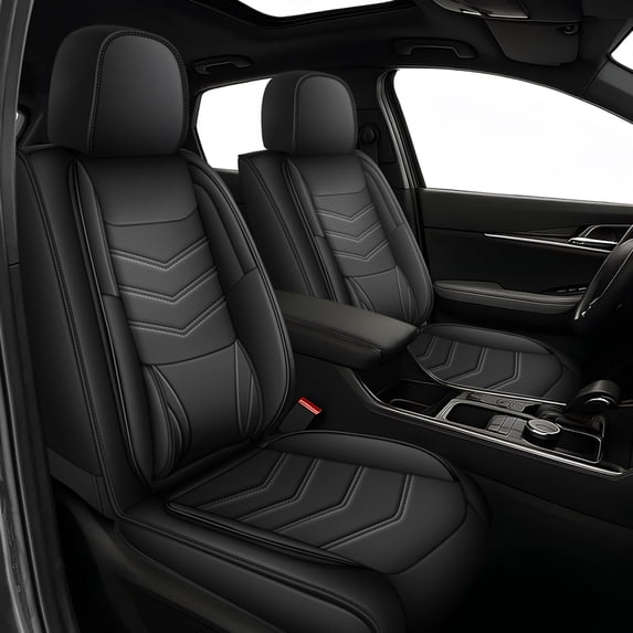 DIKSOAKR Car Seat Covers Front Seats Fit for Subaru Outback 2007-2024 2025 Waterproof Leather Seat Covers Cushion Comfort Car Seat Protector Compatible Airbag Black,Front Set(2 Seats)