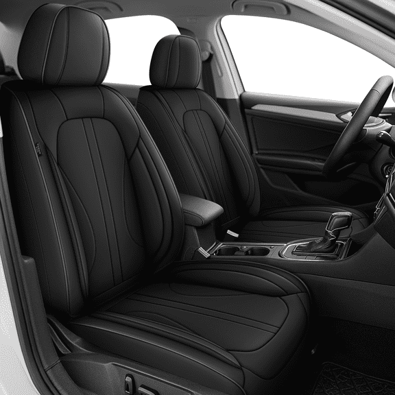 DIKSOAKR Car Seat Covers Front Seats for Toyota RAV4 2013-2024 2025 Waterproof Leather Seat Covers Comfort Car Seat Protector with Lumbar Support Black,Front Set(2 Seats)