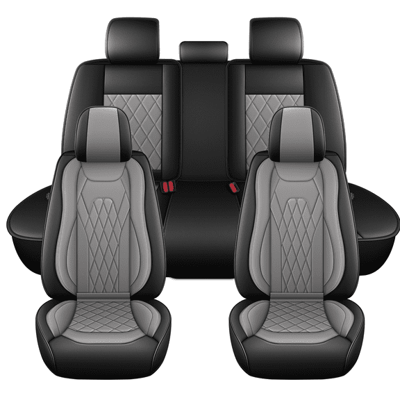 DIKSOAKR Car Seat Covers Full Set for Acura Integra 2023-2024 2025 Premium Leather Seat Covers with Lumbar Support,Waterproof Auto Protectors Cushions Grey,Full Set(2 Row 5 Seats)