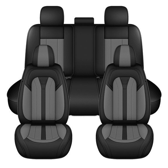 DIKSOAKR Car Seat Covers Full Set for Chevrolet/Chevy Silverado 2007-2025 Premium Leather Seat Covers with Lumbar Support,Waterproof Auto Protectors Cushions Grey,Full Set(2 Row 5 Seats)