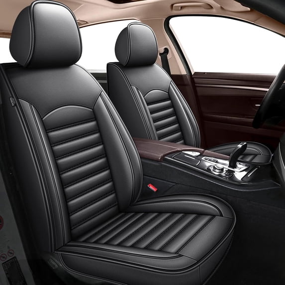DIKSOAKR Car Seat Covers Full Set for Dodge Dart 2013-2016 Faux Premium Leather Seat Cover 2 Rows 5 Seats Car Seat Protector Black,Full Set(2 Row 5 Seats)