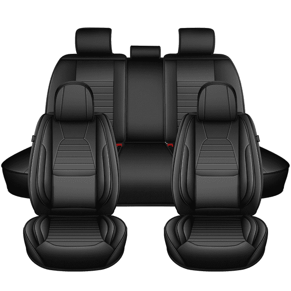 DIKSOAKR Car Seat Covers Full Set Fit for Honda Ridgeline 2006-2014 Waterproof Leather Seat Covers Cushion Lumbar Support Comfort Automotive Interior(Black,5 Seats)