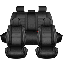 DIKSOAKR Car Seat Covers Full Set Fit for Jeep Cherokee 2014-2025 Waterproof Leather Seat Covers Cushion Lumbar Support Comfort Automotive Interior(Black,5 Seats)