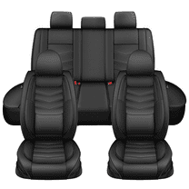 DIKSOAKR Car Seat Covers Full Set Fit for Jeep Renegade 2015-2023 Faux Leather Waterproof Comfort Full Set Car Seat Covers Lumbar Support Seat Cushion Black,Full Set(2 Row 5 Seats)
