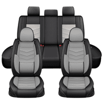 DIKSOAKR Car Seat Covers Full Set Fit for Subaru Forester 2014-2024 2025 Premium Leather Seat Covers with Lumbar Support,Waterproof Auto Protectors Cushions Grey,Full Set(2 Row 5 Seats)
