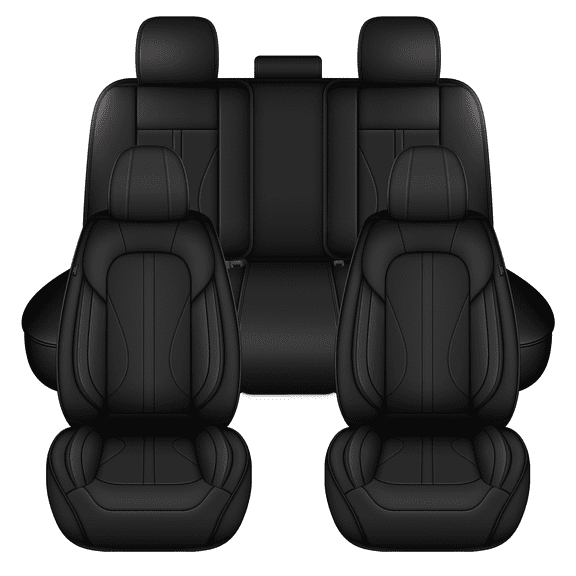 DIKSOAKR Car Seat Covers Full Set for Ford Flex 2011-2019 Waterproof Leather Seat Covers Cushion Lumbar Support Comfort Automotive Interior Black,Full Set(2 Row 5 Seats)