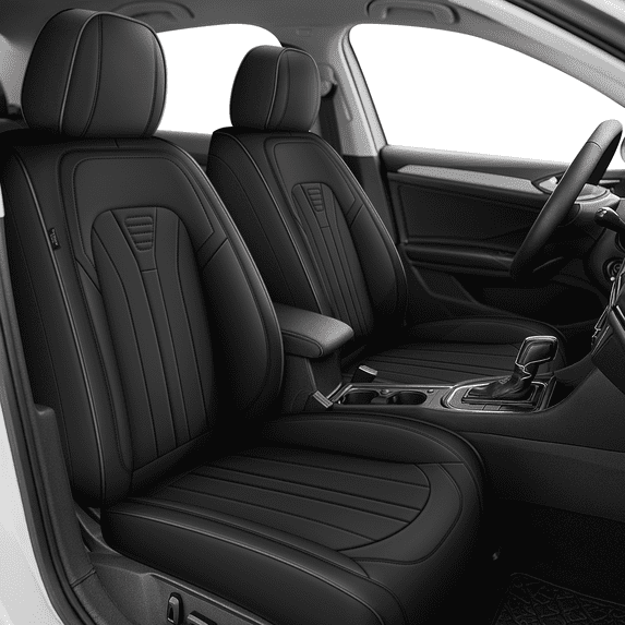 DIKSOAKR Car Seat Covers Full Set for Ford Ranger 2018-2026 Faux Leather Waterproof Comfort Scratch Resistant Airbag Compatible Easy Clean Black,Full Set(2 Row 5 Seats)