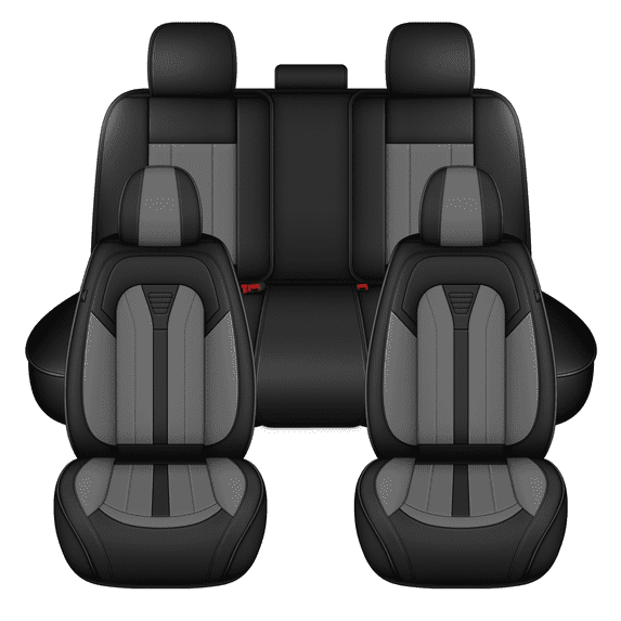 DIKSOAKR Car Seat Covers Full Set for Hyundai Genesis 2009-2016 5 Seats Waterproof Leather Front and Back Car Seat Covers Protectors Grey,Full Set(2 Row 5 Seats)