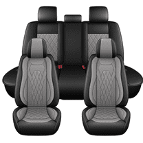 DIKSOAKR Car Seat Covers Full Set for Hyundai Genesis 2009-2016 5 Seats Waterproof Leather Front and Back Car Seat Covers Protectors Grey,Full Set(2 Row 5 Seats)