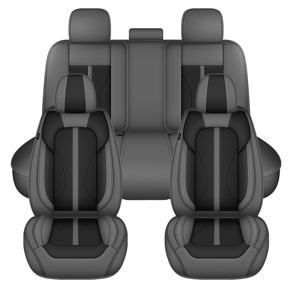 DIKSOAKR Car Seat Covers Full Set for Hyundai Veracruz 2007-2012 Premium Leather Seat Covers with Lumbar Support,Waterproof Auto Protectors Cushions Grey,Full Set(2 Row 5 Seats)