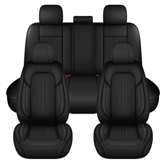 DIKSOAKR Car Seat Covers Full Set for Nissan Pathfinder 2011-2024 2025 Faux Leather Waterproof Comfort Full Set Car Seat Covers Lumbar Support Seat Cushion Black,Full Set(2 Row 5 Seats)