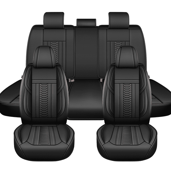 DIKSOAKR Car Seat Covers Full Set for Subaru Outback 2007-2024 2025 Faux Leather Waterproof Comfort Full Set Car Seat Covers Lumbar Support Seat Cushion Black,Full Set(2 Row 5 Seats)