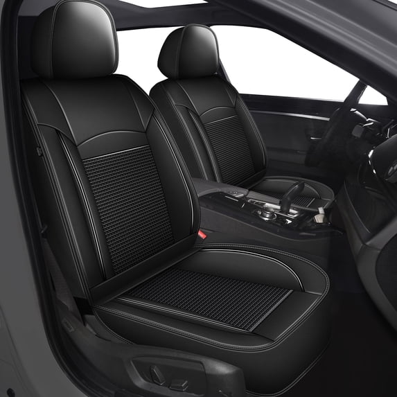 DIKSOAKR Car Seat Covers for Nissan Rogue 2008-2026 5 Seats Waterproof Leather Seat Cover Automotive Seat Protector Black,Full Set(2 Row 5 Seats)
