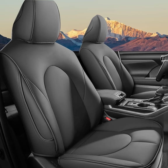 DIKSOAKR Custom Fit Seat Covers for Toyota Highlander 2020 2021 2022 2023 2024 2025 2026 -Three-Row 7 Seats,Second Row Captain Chair Full Set Faux Leather-Dark Gray