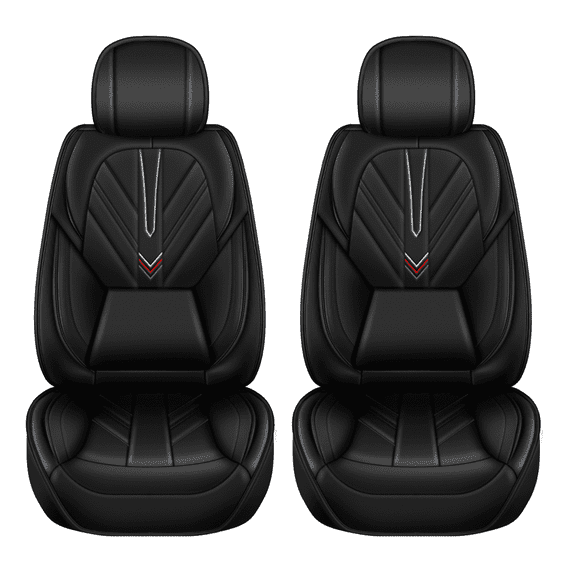 DIKSOAKR Fit for BMW X5 2007-2025 2026 Seat Covers Front Set Waterproof Faux Leather with Lumbar Support Comfortable Automotive Seat Cushion (2 Seat, Black)