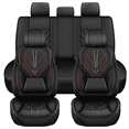 thumbnail image 1 of DIKSOAKR Fit for Nissan Rogue SV/S/SL/Platinum/SL Hybrid 2010-2025 2026 Seat Covers Full Set Waterproof Faux Leather with Lumbar Support Comfortable Automotive Seat Cushion (5 Seat,Black+Red Line), 1 of 8