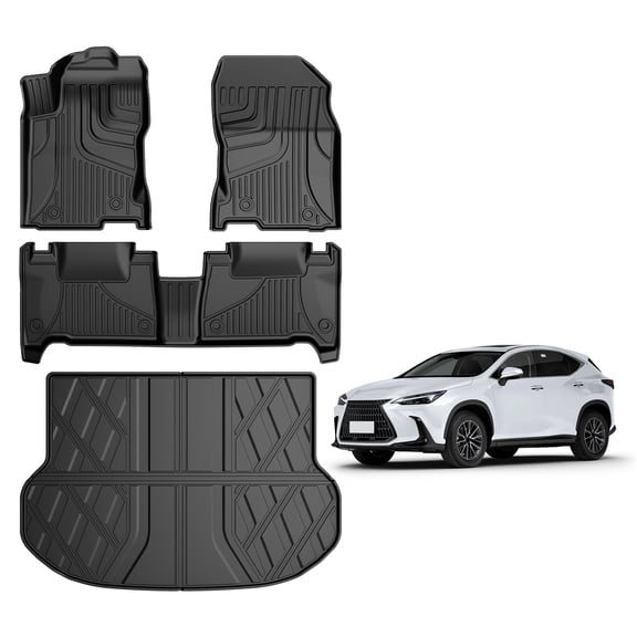DIKSOAKR Floor Mats & Cargo Liner For Lexus NX NX200t NX300 NX300h 2015-2021 Full Set TPE Floor Liners with Trunk Mat All Weather Protection Car Mats Set Accessories