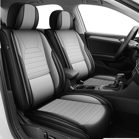 DIKSOAKR Front Car Seat Covers Fit for Kia Forte 2010-2025,Waterproof Front Car Seat Covers with Lumbar Support(Grey,2 Seats)