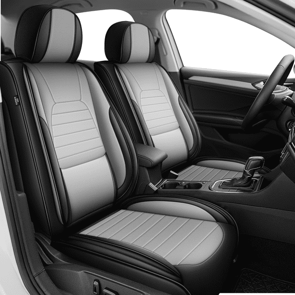 DIKSOAKR Front Car Seat Covers Fit for Mercedes-Benz GLC-Class 2016-2025,Waterproof Front Car Seat Covers with Lumbar Support(Grey,2 Seats)