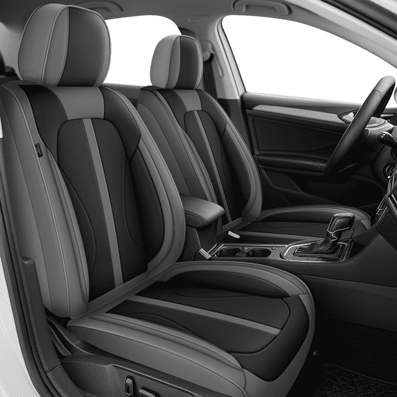 DIKSOAKR Front Car Seat Covers for Mercedes-Benz GLB-Class 2020-2023 Luxery Waterproof Car Seat Covers Cushion Protector with Lumbar Support Grey,Front Set(2 Seats)