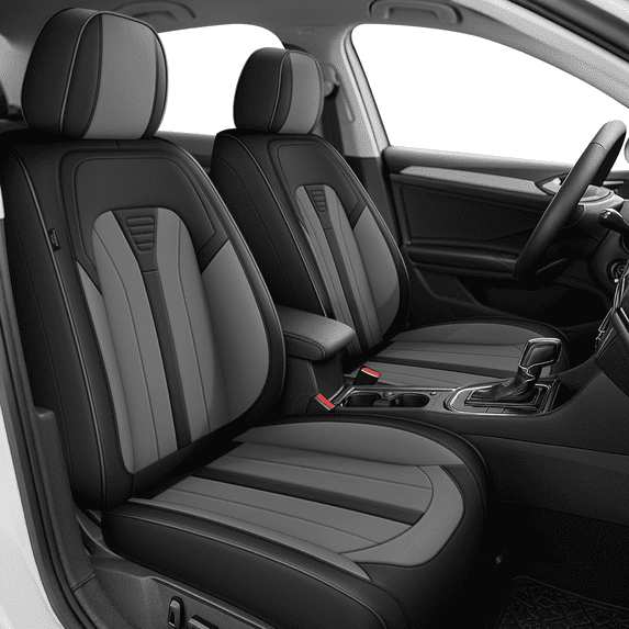 DIKSOAKR Front Car Seat Covers for Mercedes-Benz GLE-Class 2016-2025 Waterproof Front Car Seat Covers Cushion with Lumbar Support Grey,Front Set(2 Seats)