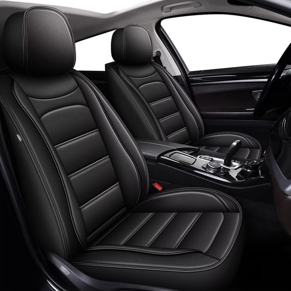 DIKSOAKR Front Seat Covers for Nissan Rogue 2008-2026 Waterproof & Tear-Resistant Leather Car Seat Cover Car Seat Protector Black,Front Set(2 Seats)