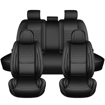 DIKSOAKR Seat Covers Full Set for Chevrolet Chevy Malibu 2007-2025:Waterproof & Tear-Resistant Leather Seat Covers Comfortable Car Seat Protector(Black,5 Seats)