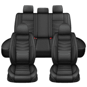 DIKSOAKR Seat Covers Full Set Fit for Toyota Corolla Cross 2022-2025 2026 Premium Leather Seat Protectors with Lumbar Support,Waterproof Auto Cushions Black,Full Set2 Row 5 Seats