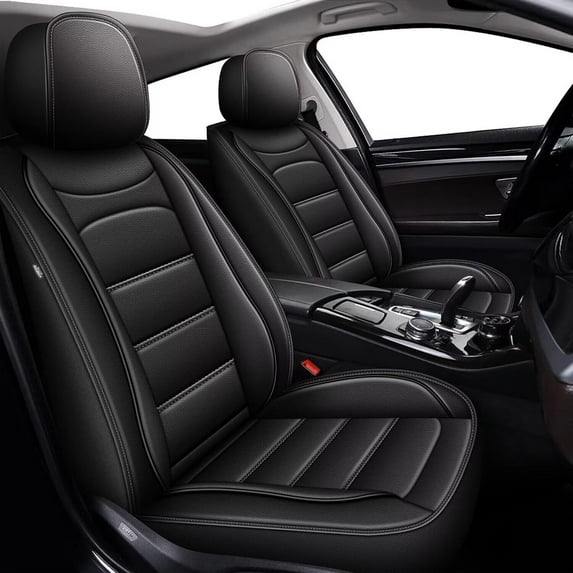 DIKSOAKR Seat Covers Full Set for Honda Crosstour 2012-2015 Premium Leather Seat Protectors with Lumbar Support,Waterproof Auto Cushions Black,Full Set(2 Row 5 Seats)