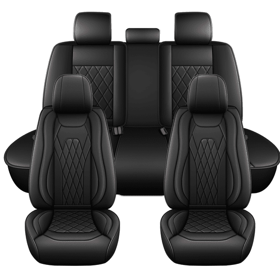 DIKSOAKR Seat Covers Full Set for Honda HRV 2016-2024 2025 Premium Leather Seat Protectors with Lumbar Support,Waterproof Auto Cushions Black,Full Set(2 Row 5 Seats)