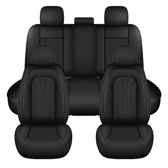 DIKSOAKR Seat Covers Full Set for Honda Pilot 2005-2016 Premium Leather Seat Protectors with Lumbar Support,Waterproof Auto Cushions Black,Full Set(2 Row 5 Seats)
