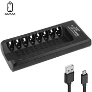 DIKTOOK AA AAA Rechargeable Battery Charger for Ni-MH Ni-CD Batteries 8 Independent Slots