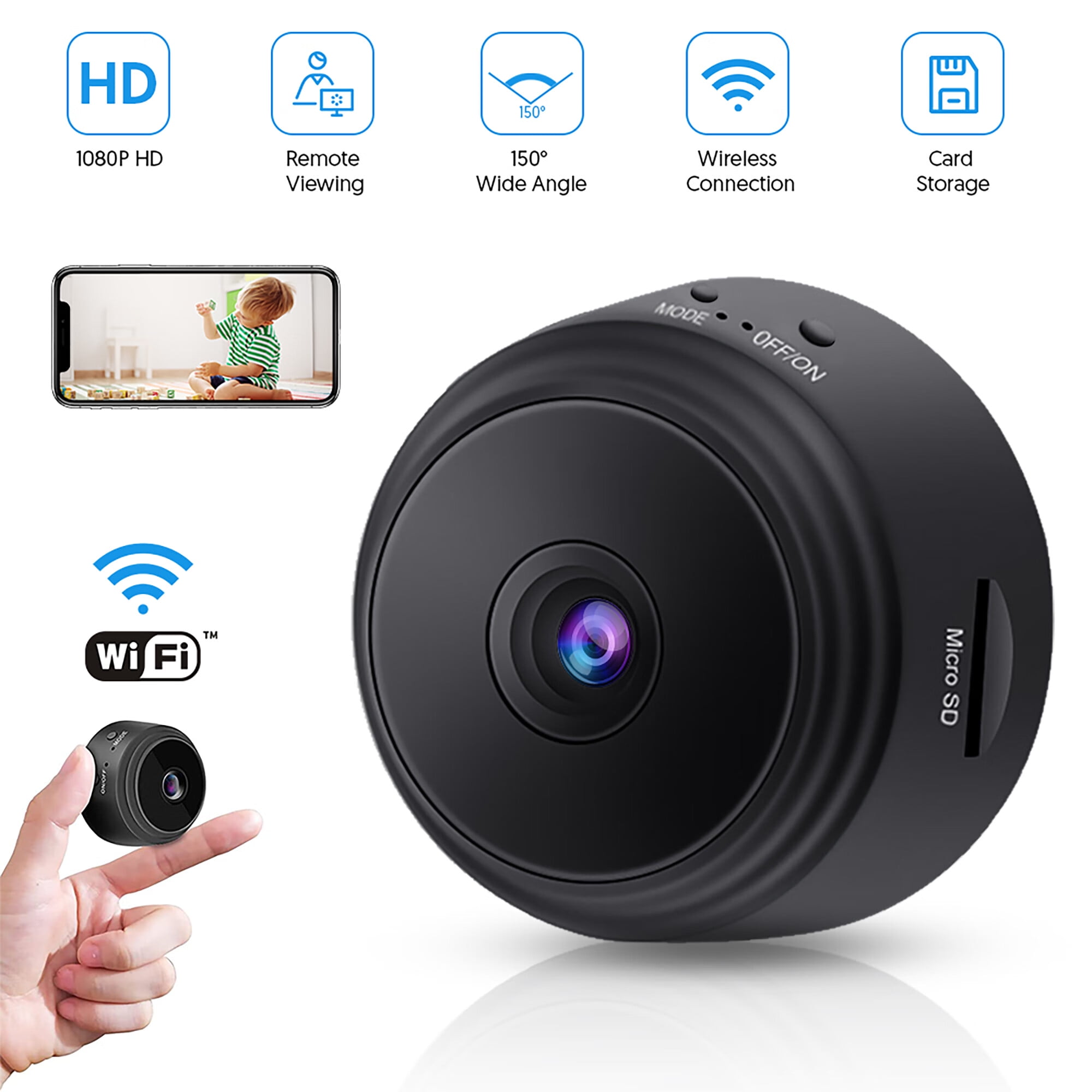 Wireless IP Mini Camera, home Security Camera, with WiFi & Night Vision,  1080P resolution 