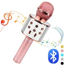 DIKTOOK Wireless Bluetooth Karaoke Microphone for Kids Adult Singing, Portable Handheld Karaoke Machine Speaker with Record Function (Black)