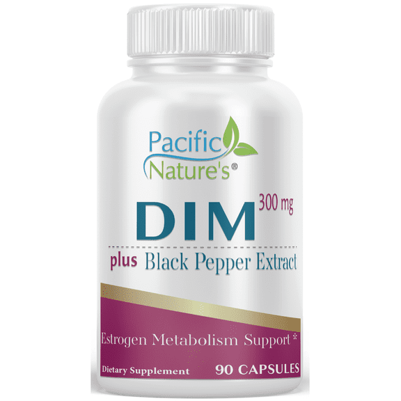 DIM 300 mg with Black Pepper Extract 5 mg: Hormone Balance Support for Women & Men by Pacific Nature's 90 Ct