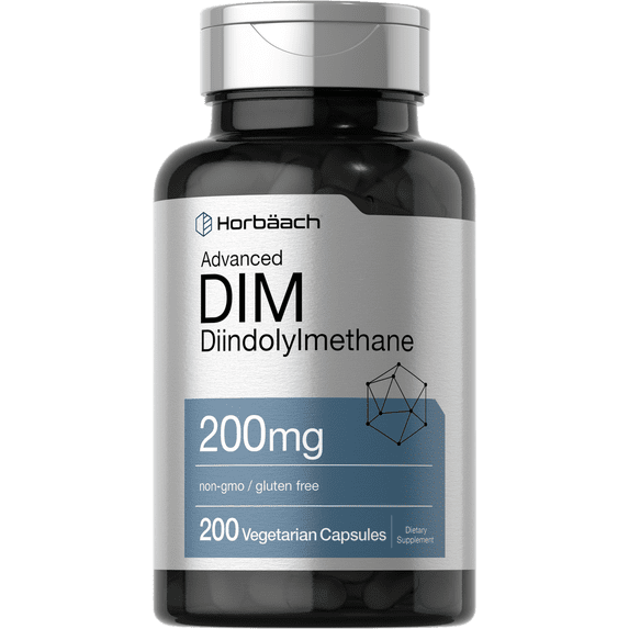 DIM Supplement | 200mg | 200 Vegetarian Capsules | by Horbaach