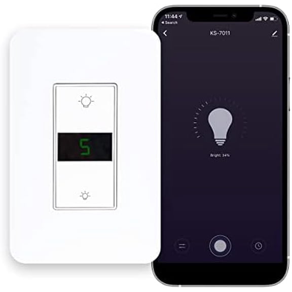 DIM1000A Smart Ligting LED Display Dimmer Switch, WiFi Remote App Control, Alexa, Google Home Assistant Compatible, No Hub Required$$Tools & Hardware Other