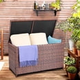 thumbnail image 1 of DIMAR GARDEN Outdoor Patio Wicker Rattan Storage Box Table 70 Gallon Mixed Coffee, 1 of 7