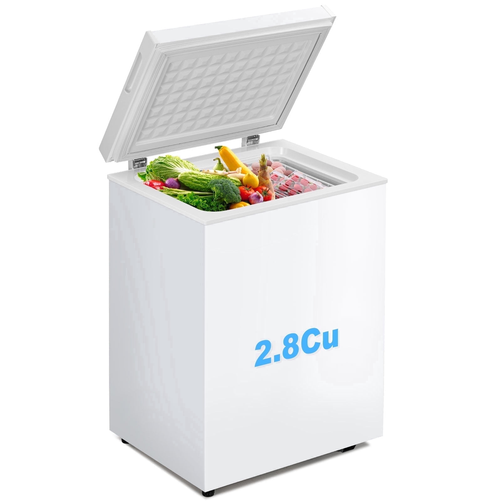 DIMEDEAL 2.8 Cu.Ft Chest Freezer, Compact Mini Deep Freezer with 7 Temp Settings & Removable Basket, Top Door Free-Standing Freezer for Home, Dorm, Garage, Office, Apartment & Basement