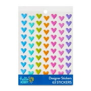 Hello Hobby Multicolor Hearts Designer Stickers, 63 Count